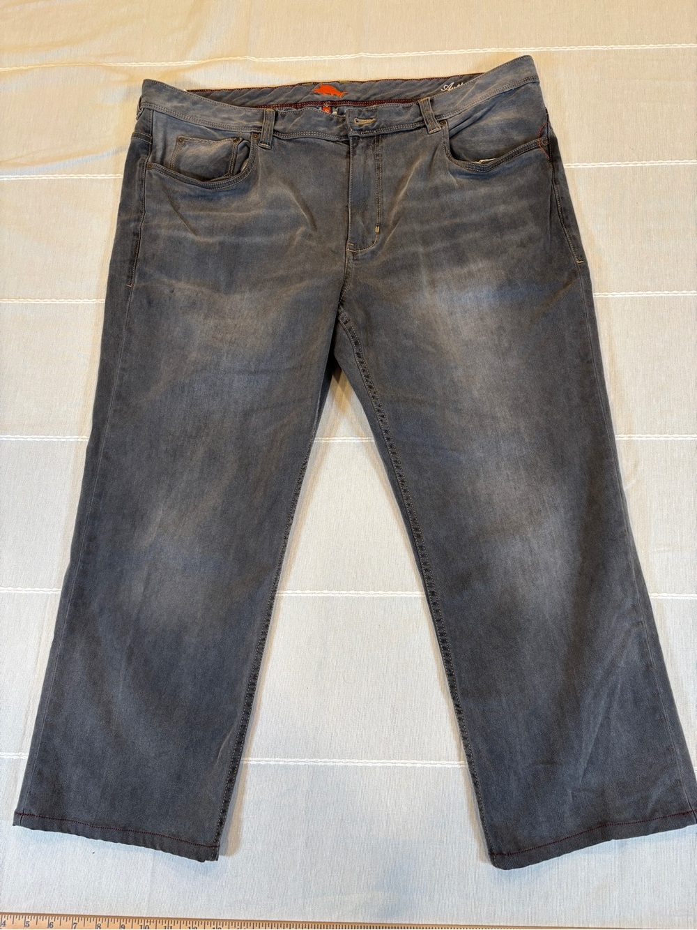 Tommy Bahama "Sand Drifter" Authentic Straight Jeans in Vintage Grey 42x25